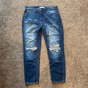 KanCan High Rise Distressed Mom Jeans